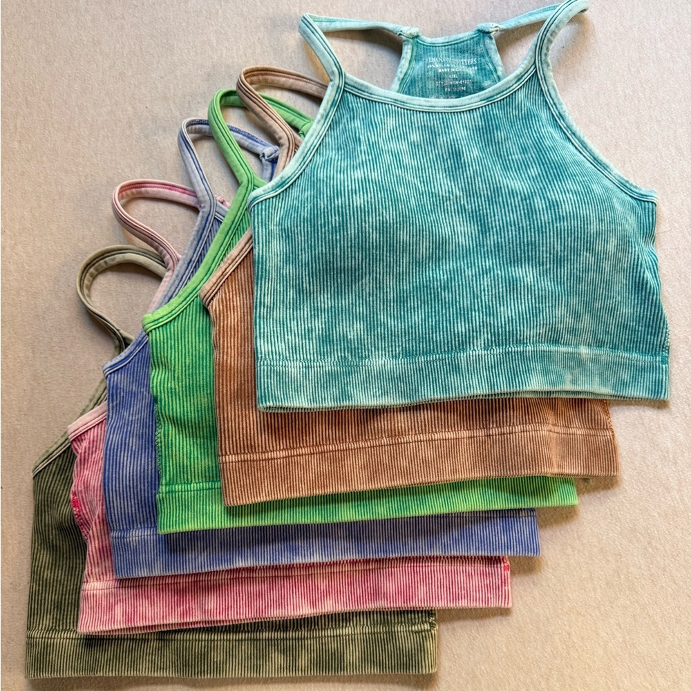 Zenana Outfitters Ribbed Bralettes pack in multiple colors